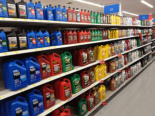 Row of Oil in a Store