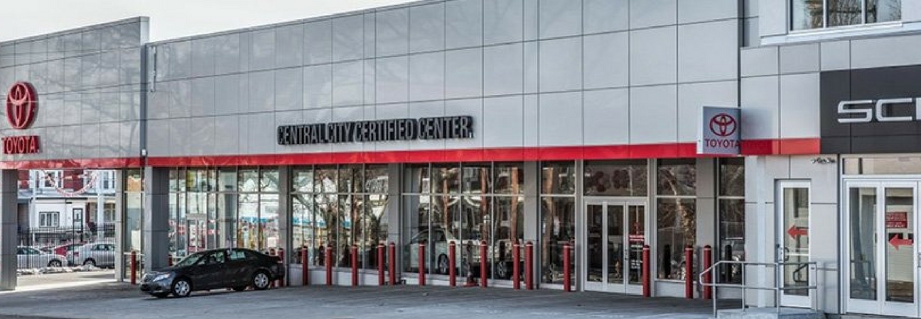 A photo of the outside of Central City Toyota featured in a blog post about used car dealerships in Philadelphia