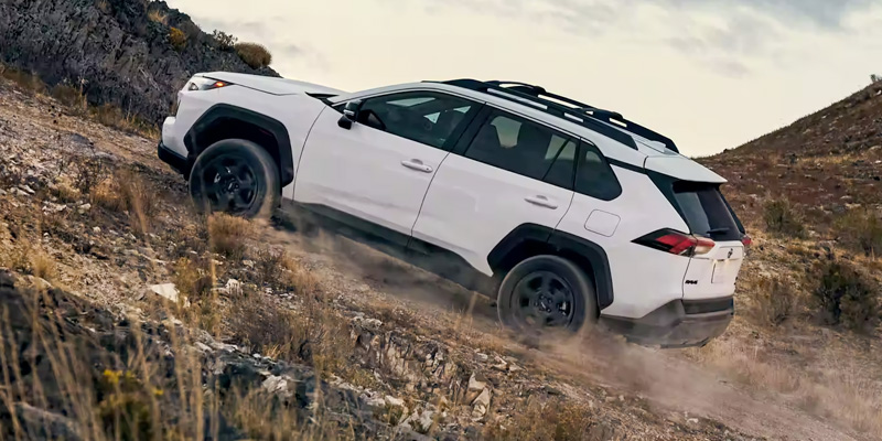 A used Toyota RAV4 shredding an offroad trail!