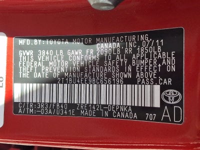 2011 Toyota Corolla LE