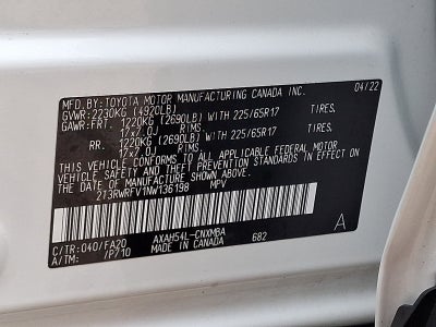 2022 Toyota RAV4 Hybrid XLE