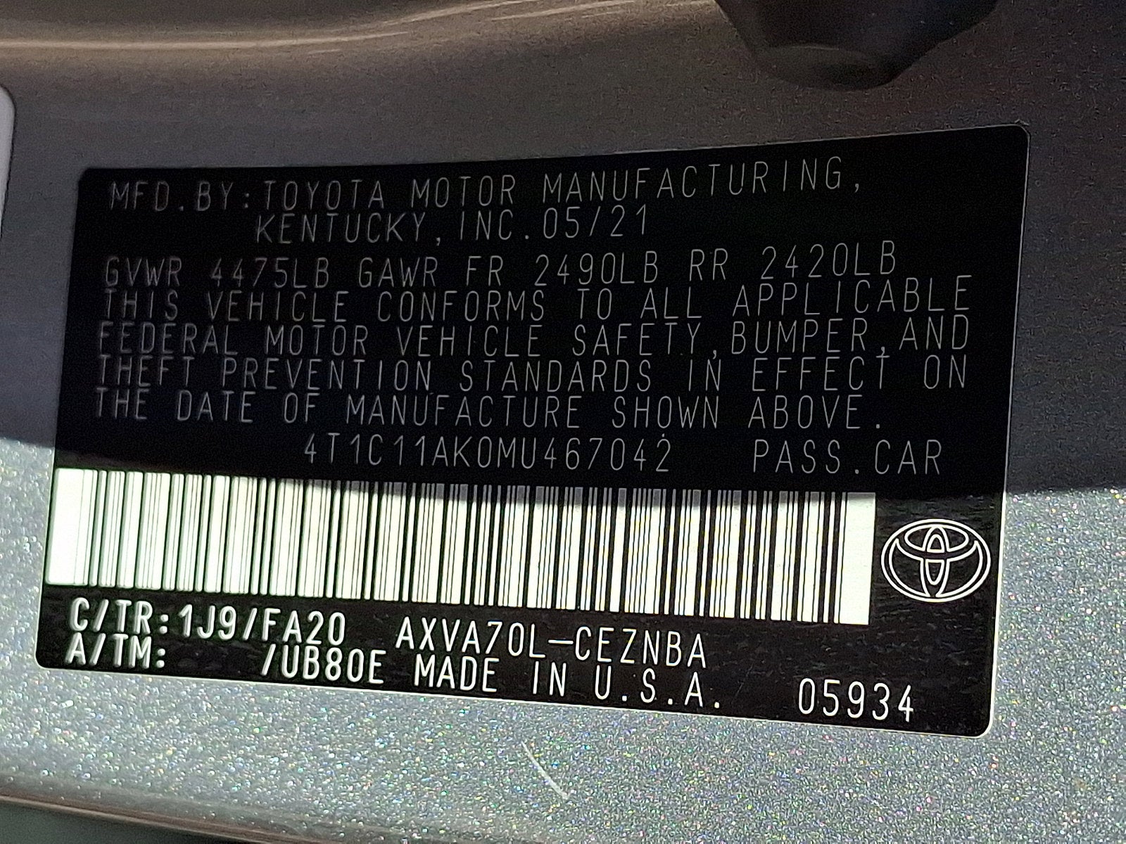 2021 Toyota Camry LE