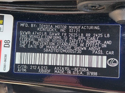 2021 Lexus ES ES 250
