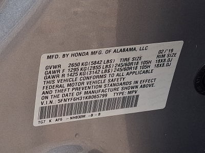 2019 Honda Pilot EX