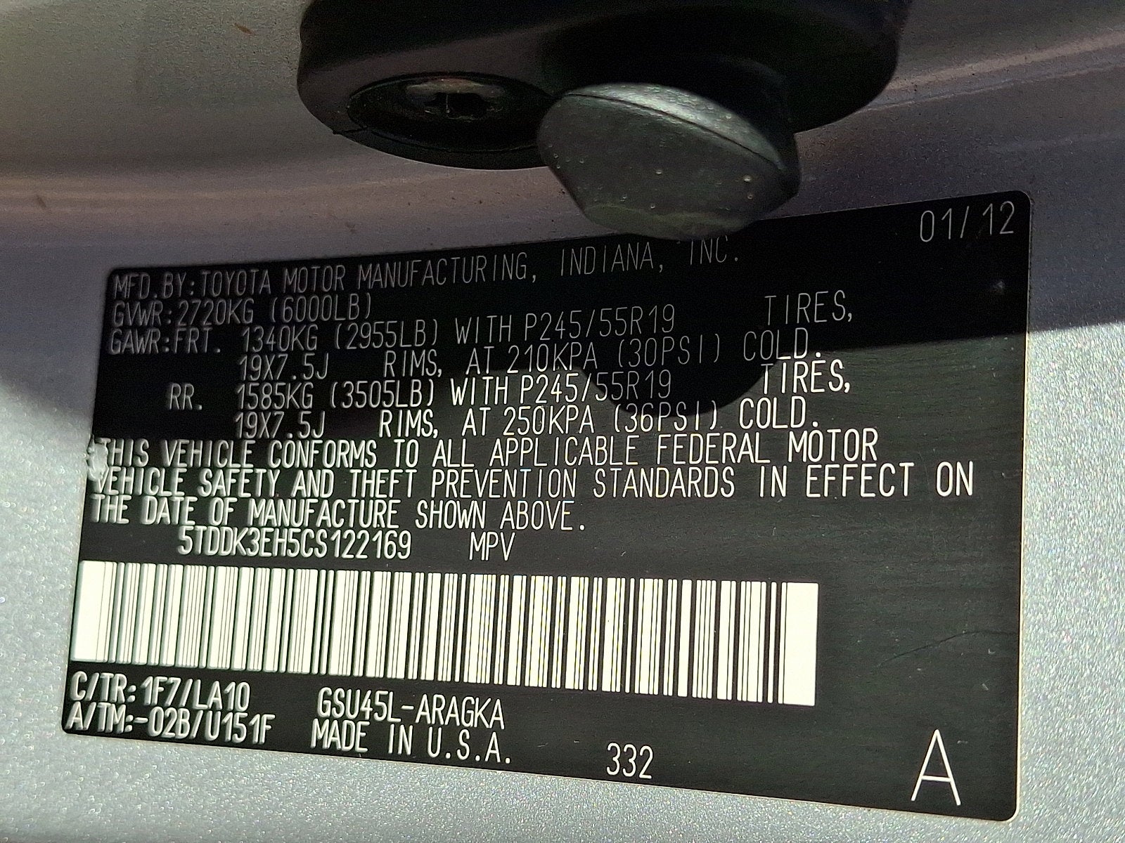 2012 Toyota Highlander 4WD 4dr V6 Limited