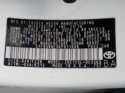 2019 Toyota Corolla SE