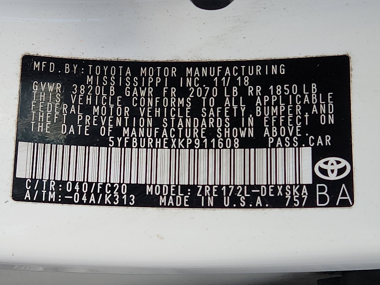 2019 Toyota Corolla SE
